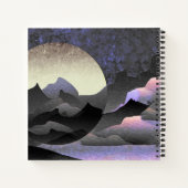 Whimsical Moon and Mountains Abstrakt Art Notizblock (Rückseite)