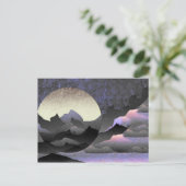 Whimsical Moon and Mountains Abstrakt Art Postkarte (Stehend Vorderseite)