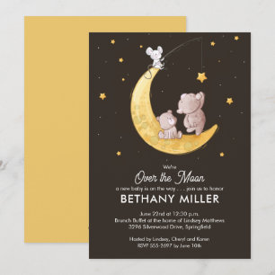 Whimsical Moon and Stars Kinderdusche Einladungen