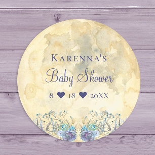 Whimsical Moon Baby Dusche Umschlag Aufkleber