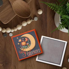 Whimsical Moon Bleibe grobkörnige Zitatinkrivität Magnet