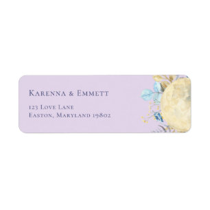 Whimsical Moon Lila Baby Dusche Rücksendeadresse