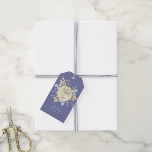 Whimsical Moon Lila Baby Dusche Vielen Dank Geschenkanhänger (Mit Garn)