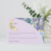 Whimsical Moon Lila Baby Showbücher für Baby Begleitkarte (Stehend Vorderseite)