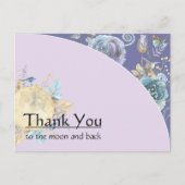 Whimsical Moon Lila Danke Postkarte (Vorderseite)