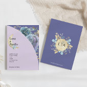 Whimsical Moon Lila Wedding Einladung