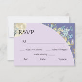 Whimsical Moon Lila Wedding RSVP Karte (Vorderseite)
