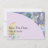 Whimsical Moon Lila Wedding Save The Date (Vorderseite)