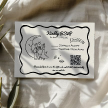 Whimsical Moon RSVP-Antwortkarte