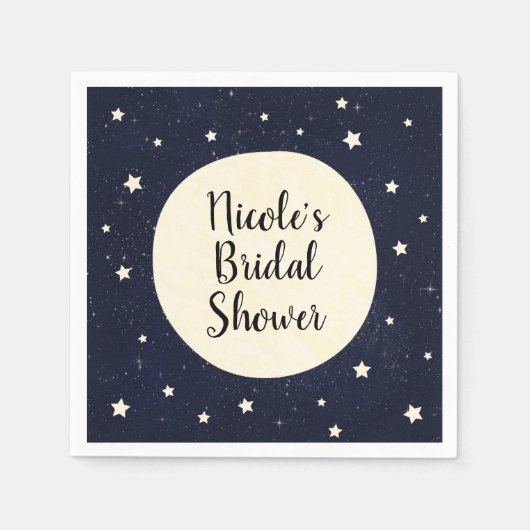 Whimsical Moon & Stars Celestial Baby Dusche Serviette (Vorderseite)