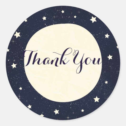 Whimsical Moon & Stars Celestial Baby Shower Gefal Runder Aufkleber (Vorderseite)