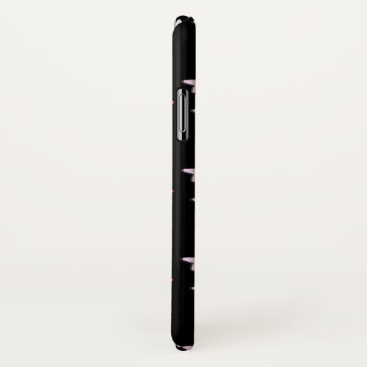 Whimsical Moon, Stars und Wolkenmuster auf schwarz Case-Mate iPhone Hülle (Hinten/Rechts)