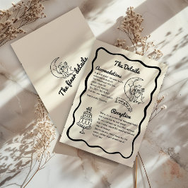 Whimsical Moon Wedding Details Enclosure Card Dankeskarte
