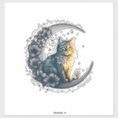 Whimsical Moonlit Cat Art Aufkleber (Blatt)