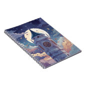 Whimsical Moonlit Clock Tower Notebook Notizblock (Rechte Seite)