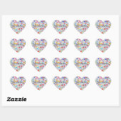 Whimsical Mosaic Floral Heart Sticker (Blatt)