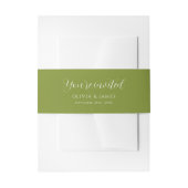 Whimsical Moss Green Wedding Einladungsbanderole (Vorderseite Beispiel)