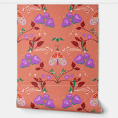 Whimsical Moth and Floral Pattern Tapete (Abrollen)