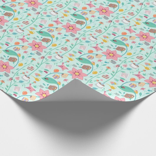 Whimsical Mother's Day Collage Pattern Geschenkpapier (Ecke)