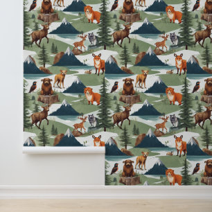Whimsical Mountain Adventure Animals Muster Cool Tapete