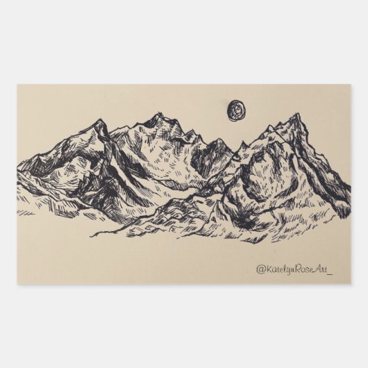 Whimsical Mountain Sticker (Vorderseite)