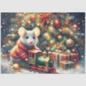 Whimsical Mouse Riding Toy Zug Festivals Enttäusch Seidenpapier (Vorderseite)