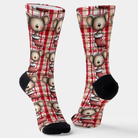 Whimsical Mouse Stocking Christmas Socken (Gewinkelt)