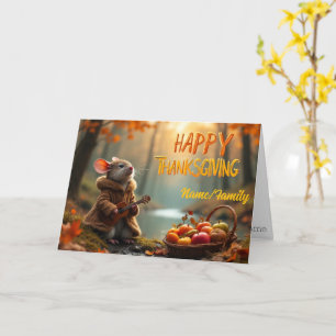 Whimsical Mouse Thanksgiving – Herbstwald-Feier Karte