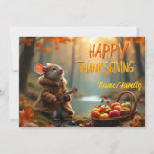 Whimsical Mouse Thanksgiving – Herbstwald-Feier Karte (Vorderseite)