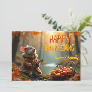 Whimsical Mouse Thanksgiving – Herbstwald-Feier Karte