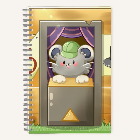 Whimsical Mouse Vendor – Cute Hat Booth Character  Notizblock (Vorderseite)