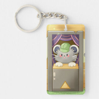 Whimsical Mouse Vendor – Cute Hat Booth Character Schlüsselanhänger