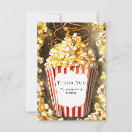 Whimsical Movie Night Popcorn Geburtstag Dankeskarte