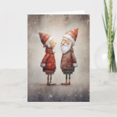 Whimsical Mrs. and Mr Claus Cartoon Einladung (Vorderseite)