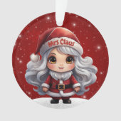 Whimsical Mrs Claus Red Sparkle Decor Xmas 🎄🤶🏻 Ornament (Vorderseite)
