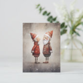 Whimsical Mrs. & Mr. Claus Cartoon Postkarte (Stehend Vorderseite)
