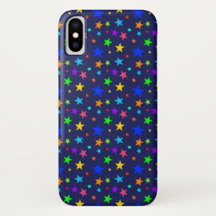 Whimsical Multicolor Stars   Navy Blue Background Case-Mate iPhone Hülle