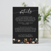 Whimsical Multicolor Wildflower Wedding Details Begleitkarte (Stehend Vorderseite)