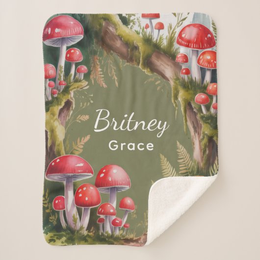 Whimsical Mushroom Baby Shower Gift Sherpadecke (Vorderseite)