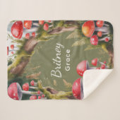 Whimsical Mushroom Baby Shower Gift Sherpadecke (Vorderseite (Horizontal))