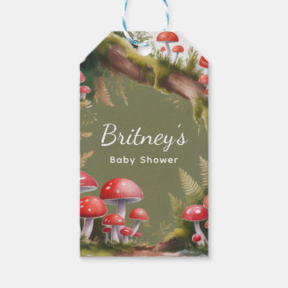 Whimsical Mushroom Baby Shower Thank You Geschenkanhänger