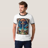 Whimsical Mushroom Castle Fantasy T - Shirt (Vorne ganz)