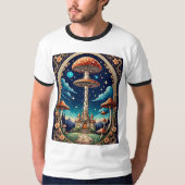Whimsical Mushroom Castle Fantasy T - Shirt (Vorderseite)