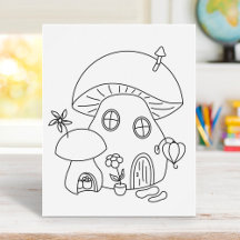 Whimsical Mushroom Coloring Page