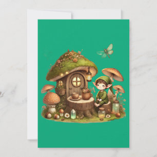 "Whimsical Mushroom Cottage Grußkarte Feiertagskarte