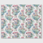 Whimsical Mushroom Cottage Muster (10) Geschenkpapier (Flach)