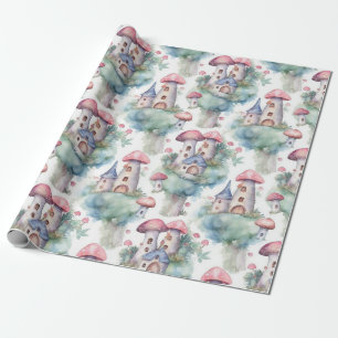 Whimsical Mushroom Cottage Muster (10) Geschenkpapier