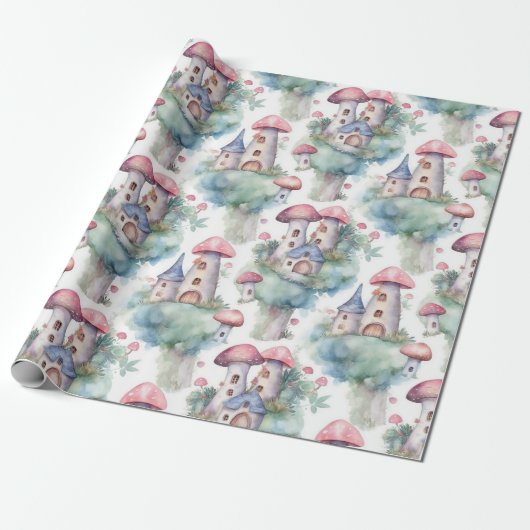 Whimsical Mushroom Cottage Muster (10) Geschenkpapier (Ungerollt)