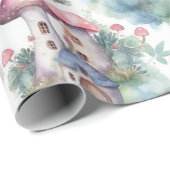 Whimsical Mushroom Cottage Muster (10) Geschenkpapier (Rolleneckpunkt)