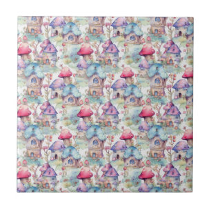 Whimsical Mushroom Cottage Muster (6) Fliese